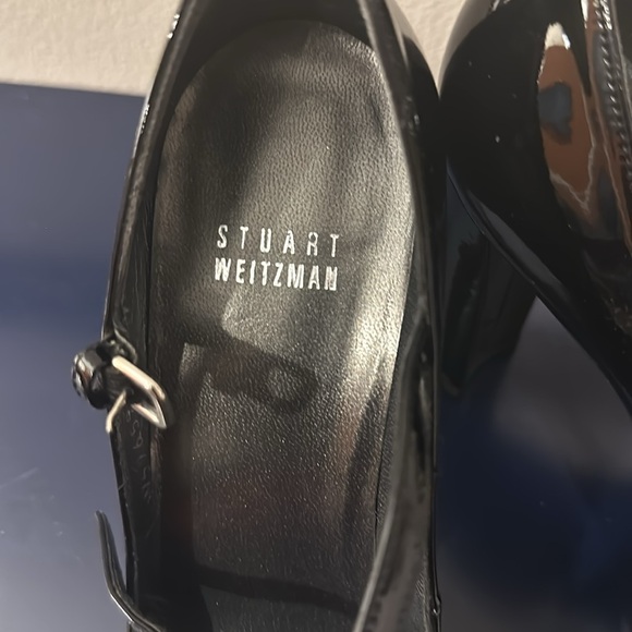 Stuart Weitzman Black and White Patent Leather Pump - Picture 11 of 12